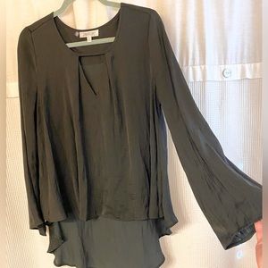 Jennifer Lopez black silky top. Size S. Great for dressy or casual wear
